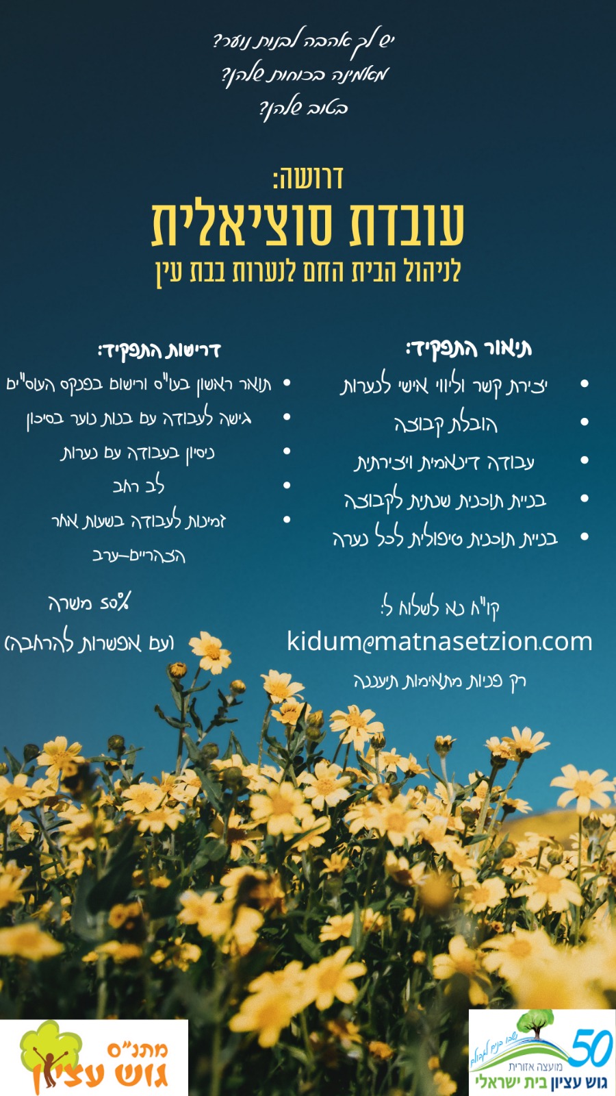 תיאור המשרה